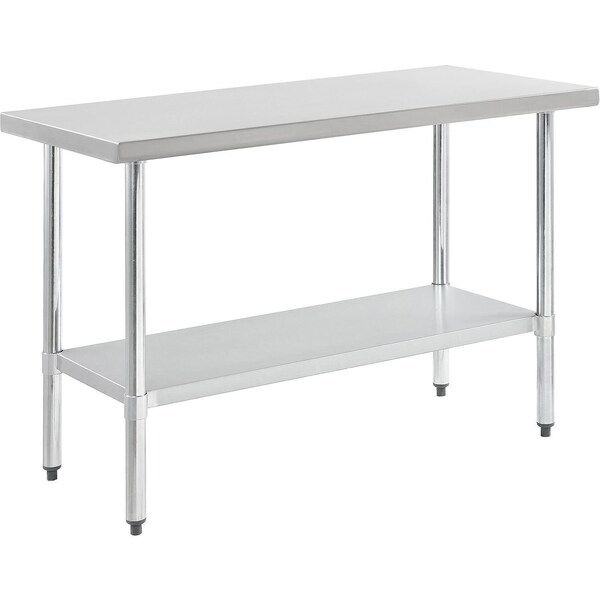 Nexel 48W x 24D x 35H 18 Gauge 430 Stainless Steel Workbench, Galvanized Legs & Under-shelf 319055 - main